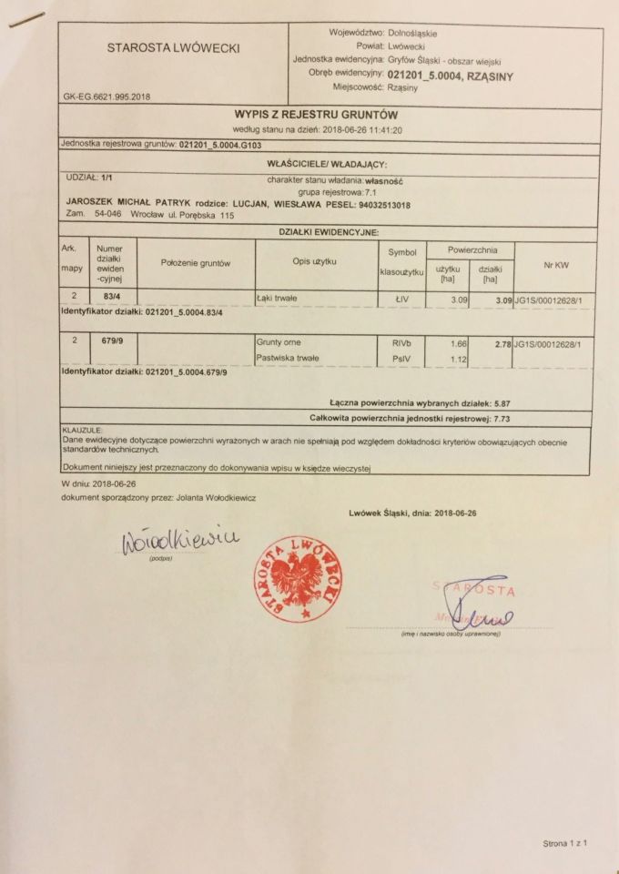 Działka rolna Rząsiny. Zdjęcie 2