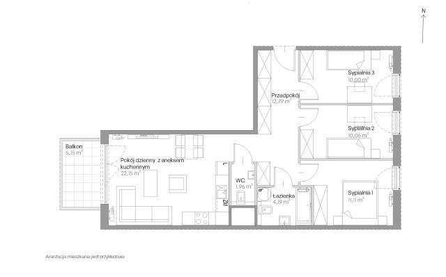 Mieszkanie 4-pokojowe Kraków Czyżyny, ul. Romana Ciesielskiego. Zdjęcie 14