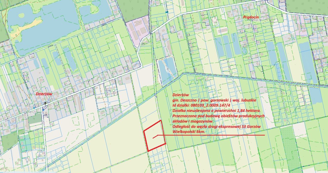 Działka inwestycyjna Dzierżów. Zdjęcie 2