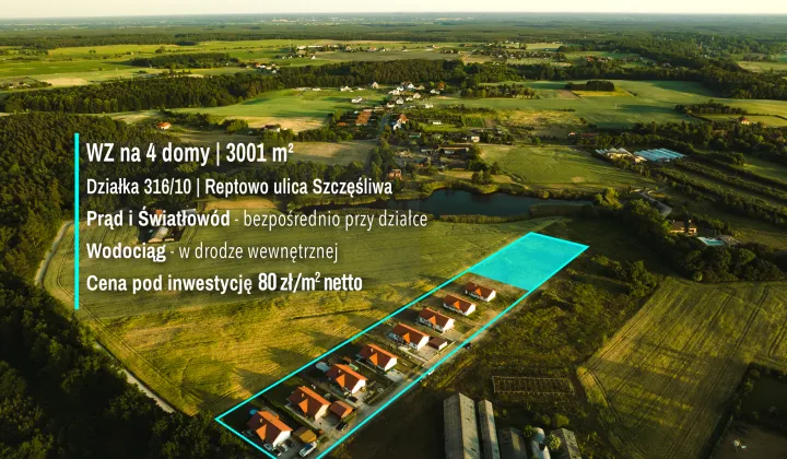 Działka budowlana Reptowo, ul. Szczęśliwa