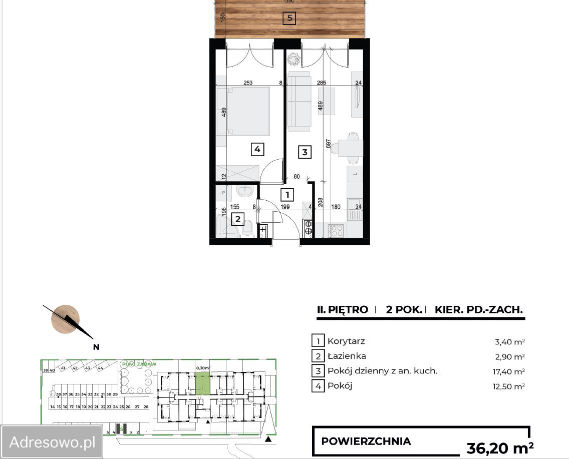 Mieszkanie 2-pokojowe Szczecin Pogodno. Zdjęcie 13