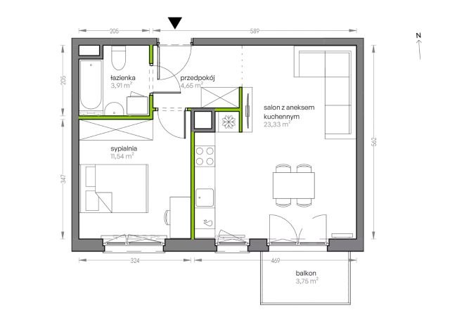 Mieszkanie 2-pokojowe Kraków Płaszów, ul. Myśliwska. Zdjęcie 25