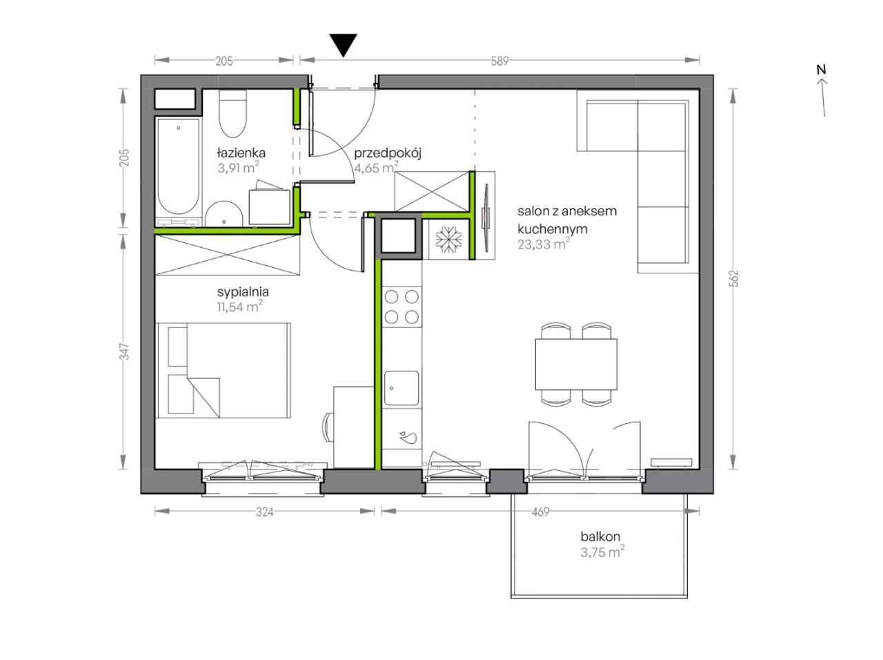 Mieszkanie 2-pokojowe Kraków Płaszów, ul. Myśliwska. Zdjęcie 25