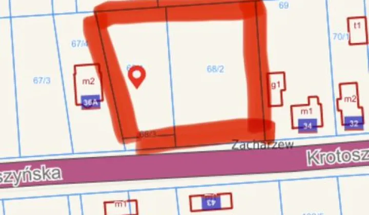 Działka inwestycyjna Zacharzew, ul. Krotoszyńska