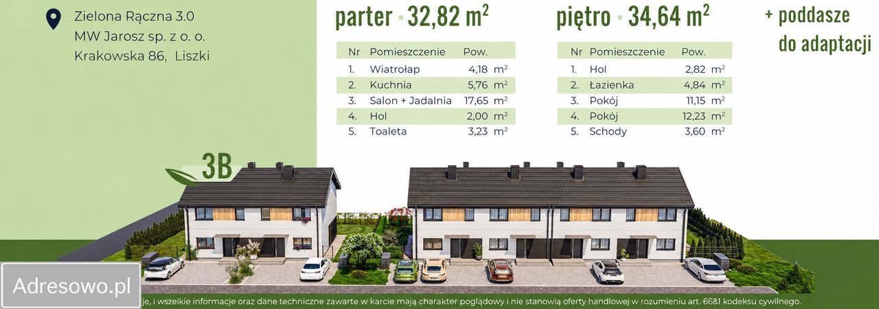 bliźniak, 3 pokoje Rączna. Zdjęcie 3