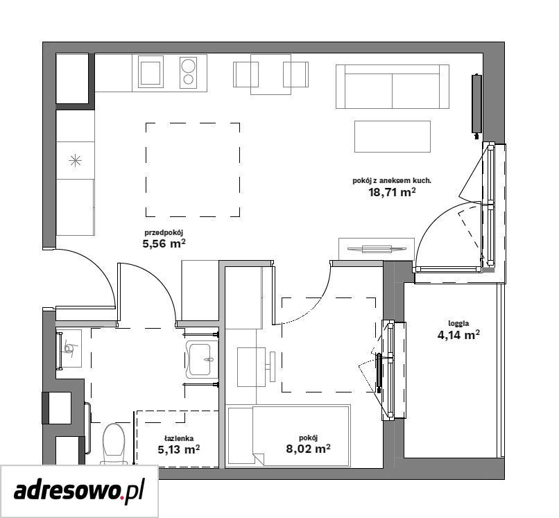 Mieszkanie 2-pokojowe Kraków Bronowice, ul. Sosnowiecka. Zdjęcie 5