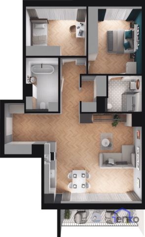 Mieszkanie 3-pokojowe Warszawa Wilanów, ul. Jerzego Holzera. Zdjęcie 4