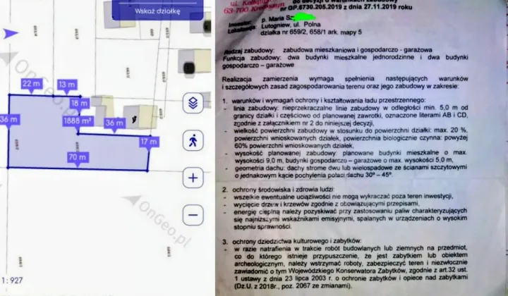 Działka budowlana Lutogniew, ul. Polna