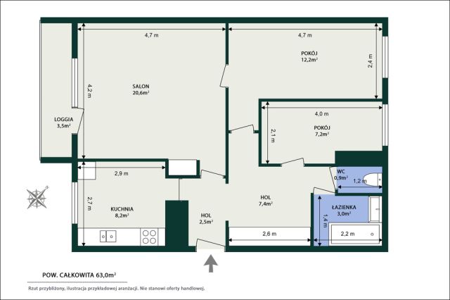 Mieszkanie 3-pokojowe Warszawa Ursynów, ul. Polinezyjska. Zdjęcie 8