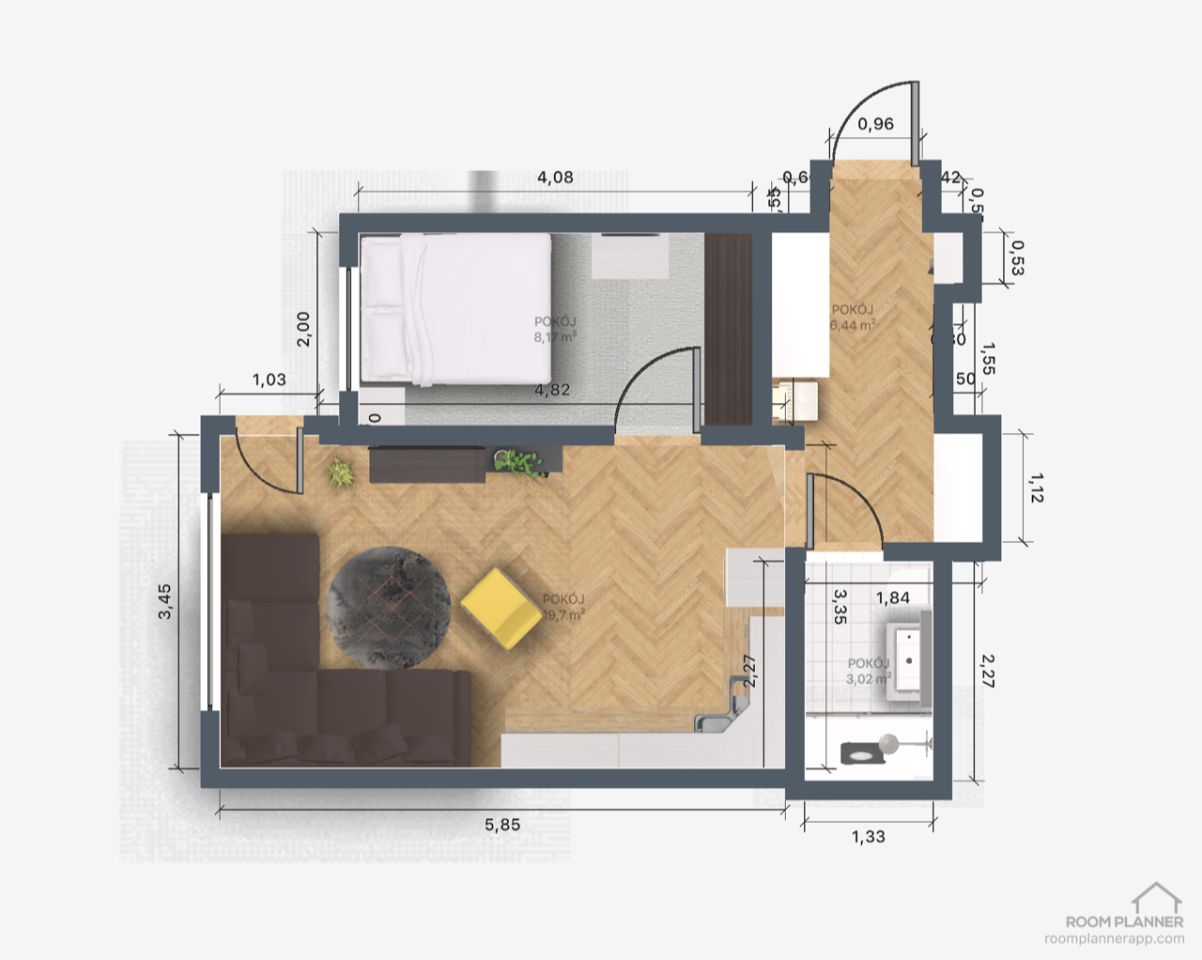 Mieszkanie 2-pokojowe Szczecin Centrum, al. Wyzwolenia. Zdjęcie 3