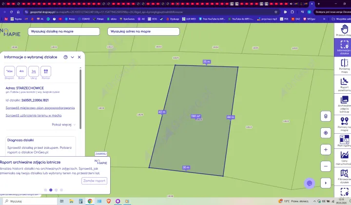 Działka rekreacyjna Starzechowice Sęp, BRAK