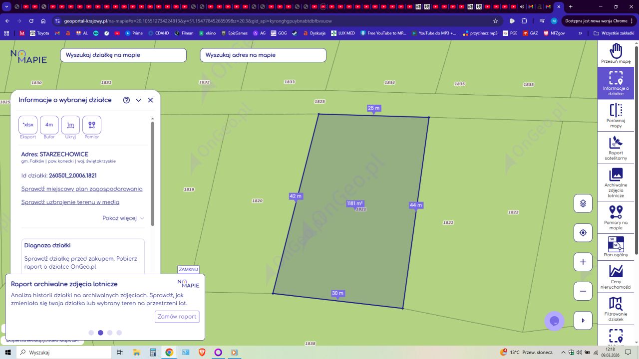 Działka rekreacyjna Starzechowice Sęp, BRAK. Zdjęcie 1
