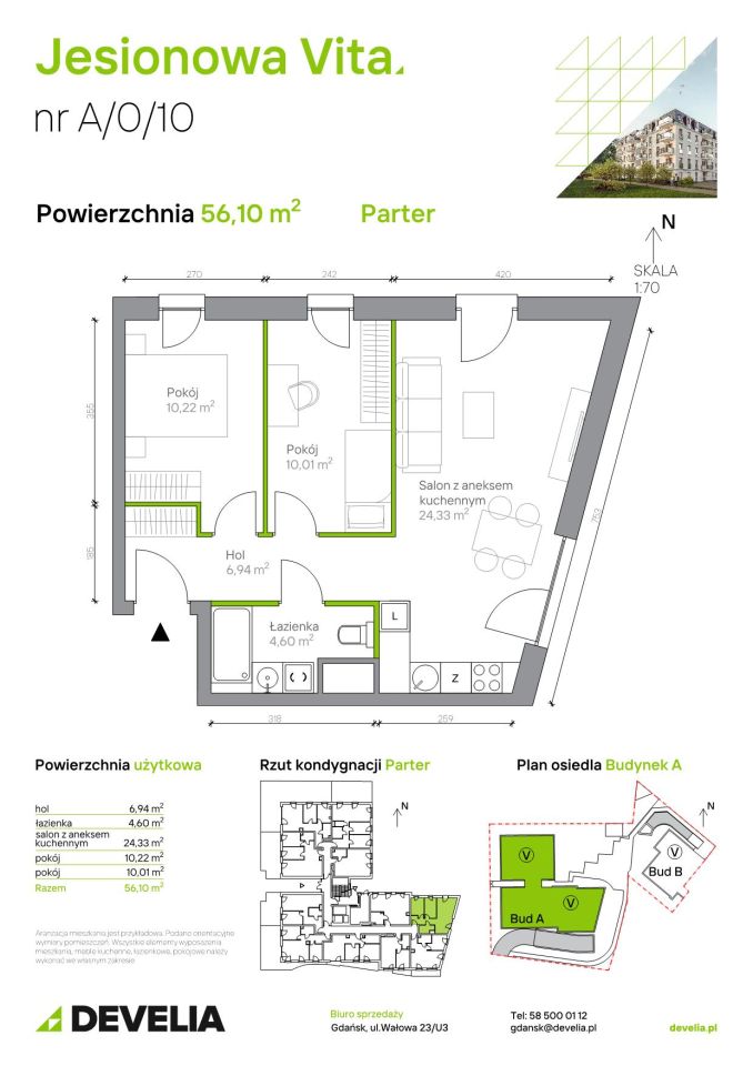 Mieszkanie 3-pokojowe Gdańsk Wrzeszcz, ul. Jesionowa. Zdjęcie 6