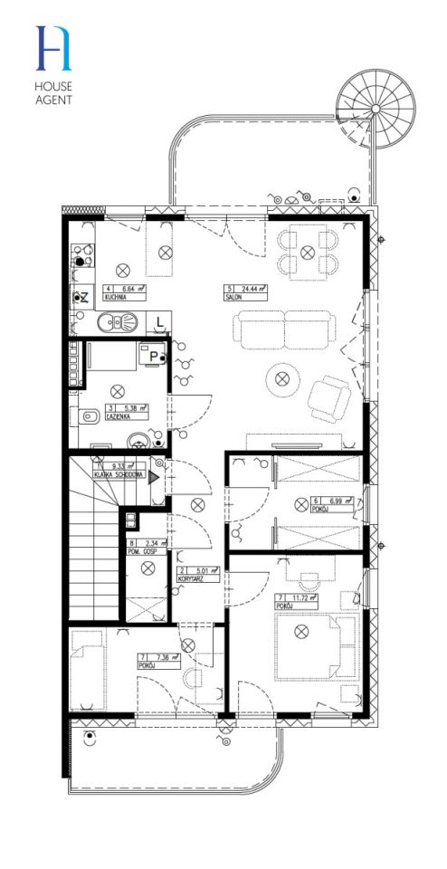 Mieszkanie 4-pokojowe Łódź Polesie, ul. Podchorążych. Zdjęcie 17