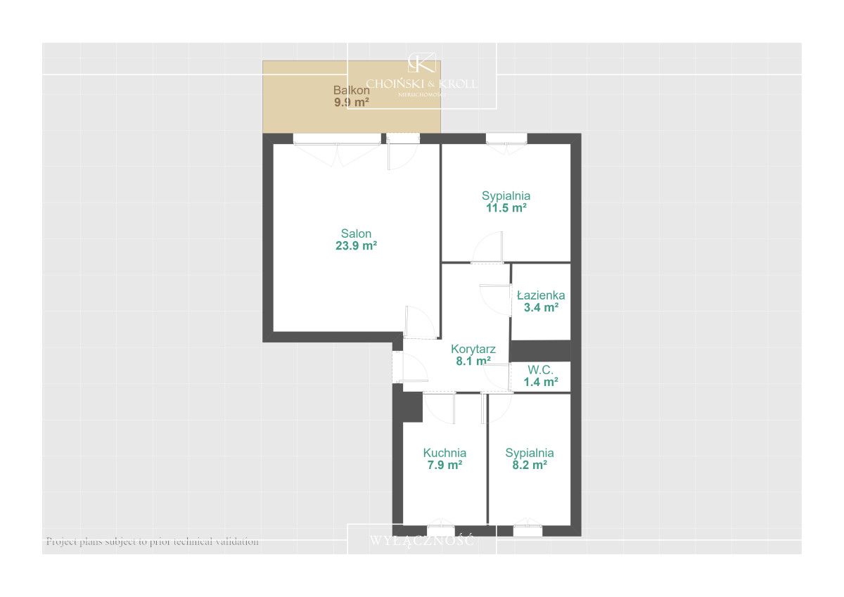 Mieszkanie 3-pokojowe Poznań Chartowo, os. Orła Białego. Zdjęcie 21