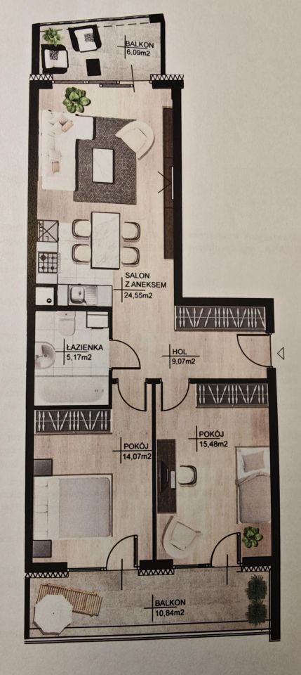 Mieszkanie 3-pokojowe Augustów, ul. Turystyczna. Zdjęcie 3
