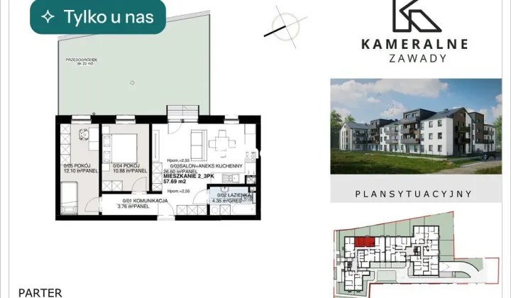 Mieszkanie 3-pokojowe Białystok Zawady, ul. św. Krzysztofa