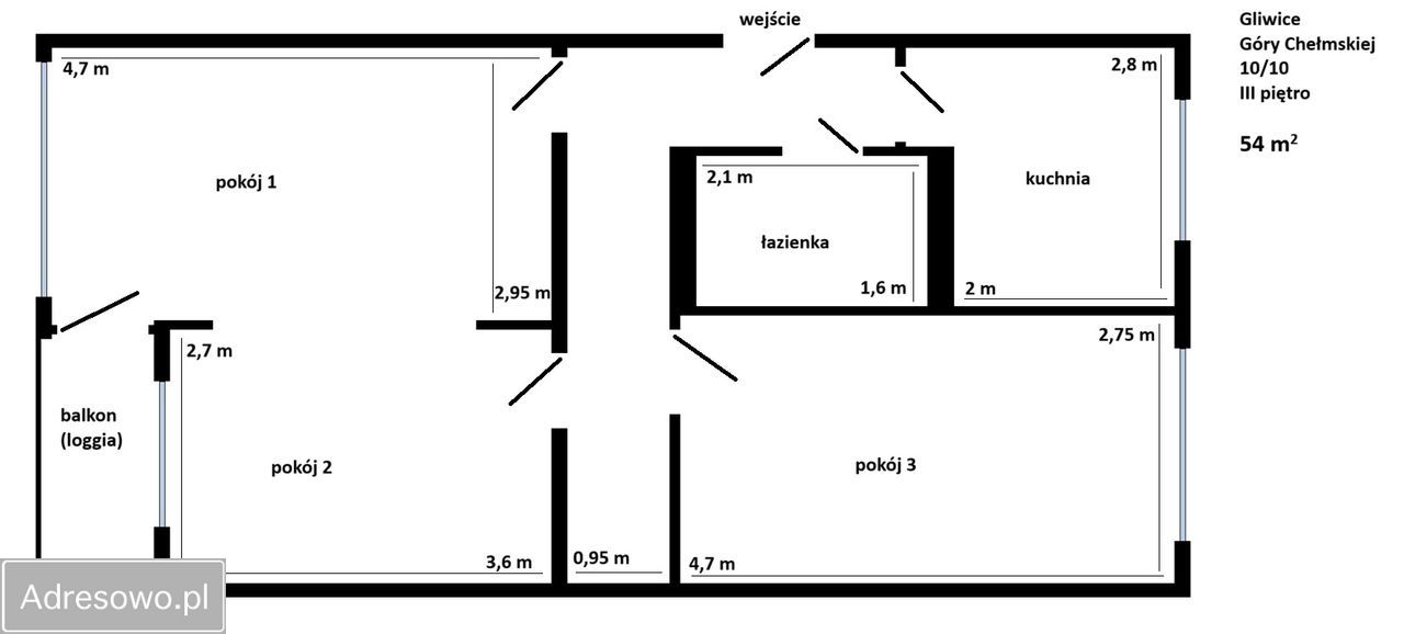 Mieszkanie 3-pokojowe Gliwice Śródmieście, ul. Góry Chełmskiej. Zdjęcie 10