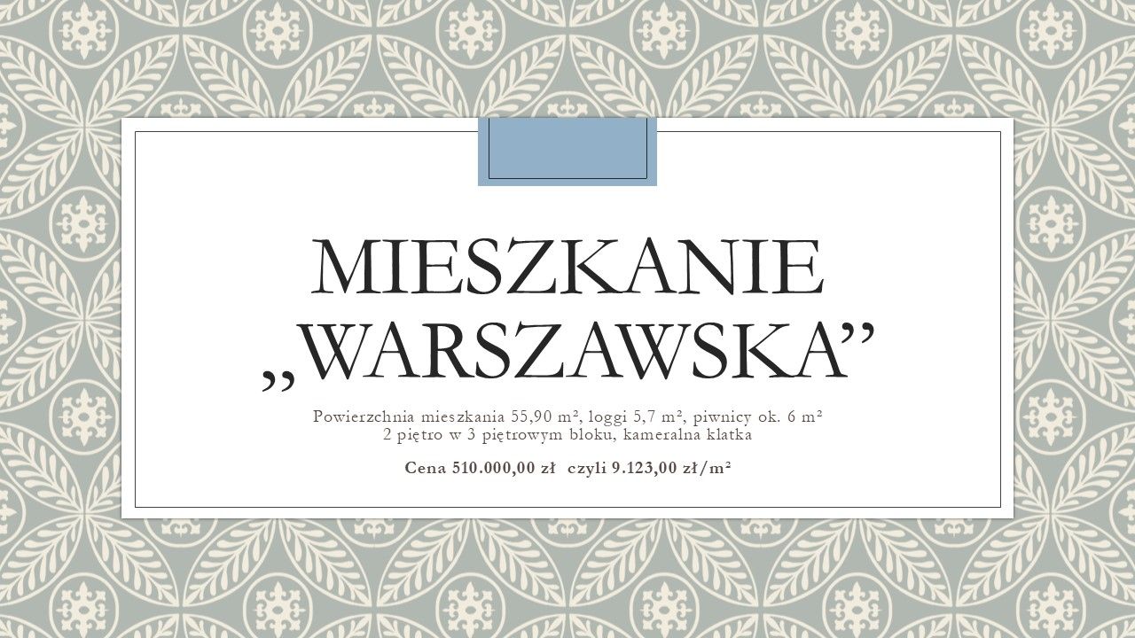 Mieszkanie 2-pokojowe Siedlce, ul. Warszawska