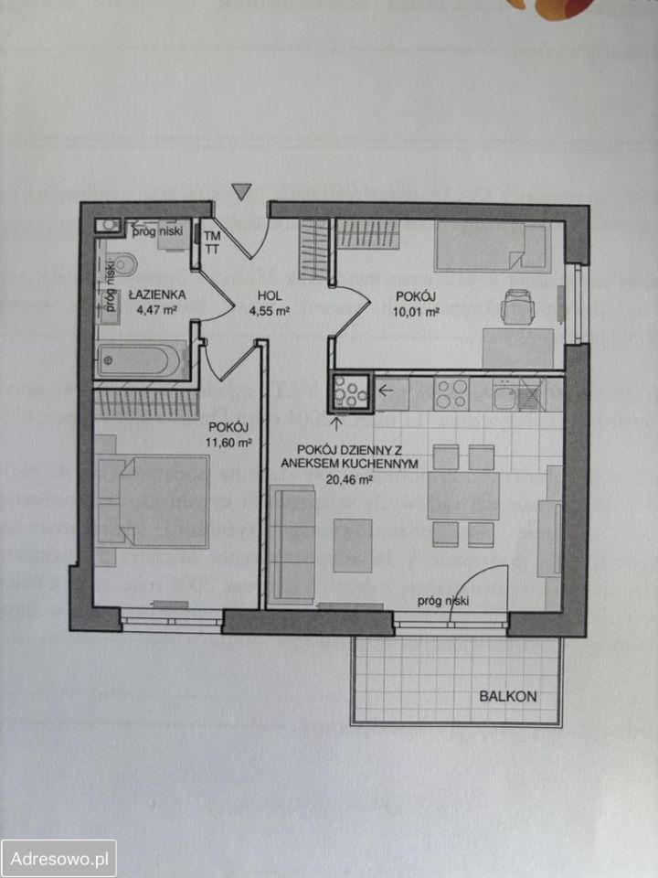 Mieszkanie 3-pokojowe Rumia Janowo, ul. Błoń Janowskich. Zdjęcie 19