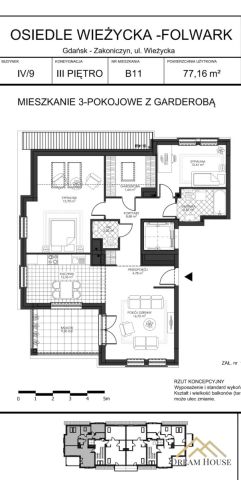 Mieszkanie 3-pokojowe Gdańsk Zakoniczyn, ul. Wieżycka. Zdjęcie 7