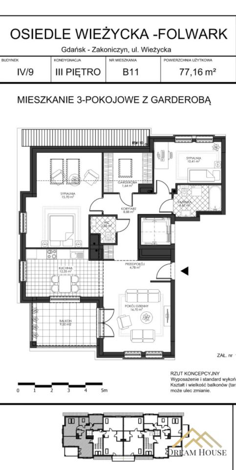 Mieszkanie 3-pokojowe Gdańsk Zakoniczyn, ul. Wieżycka. Zdjęcie 7
