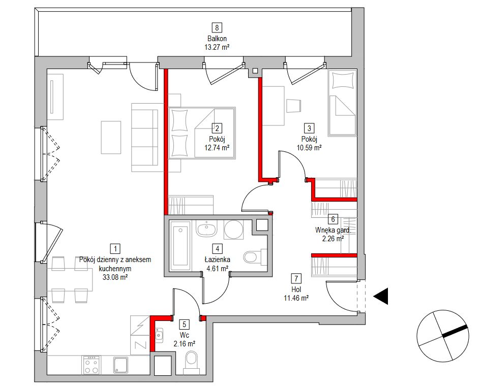 Mieszkanie 3-pokojowe Gdańsk Letnica, ul. Starowiejska. Zdjęcie 4