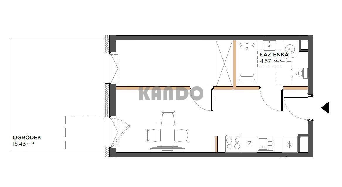 Mieszkanie 2-pokojowe Wrocław Krzyki. Zdjęcie 12