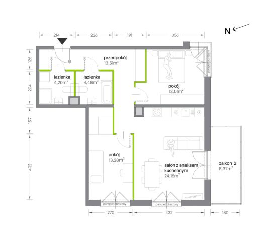 Mieszkanie 3-pokojowe Kraków Krowodrza, ul. Żabiniec. Zdjęcie 7