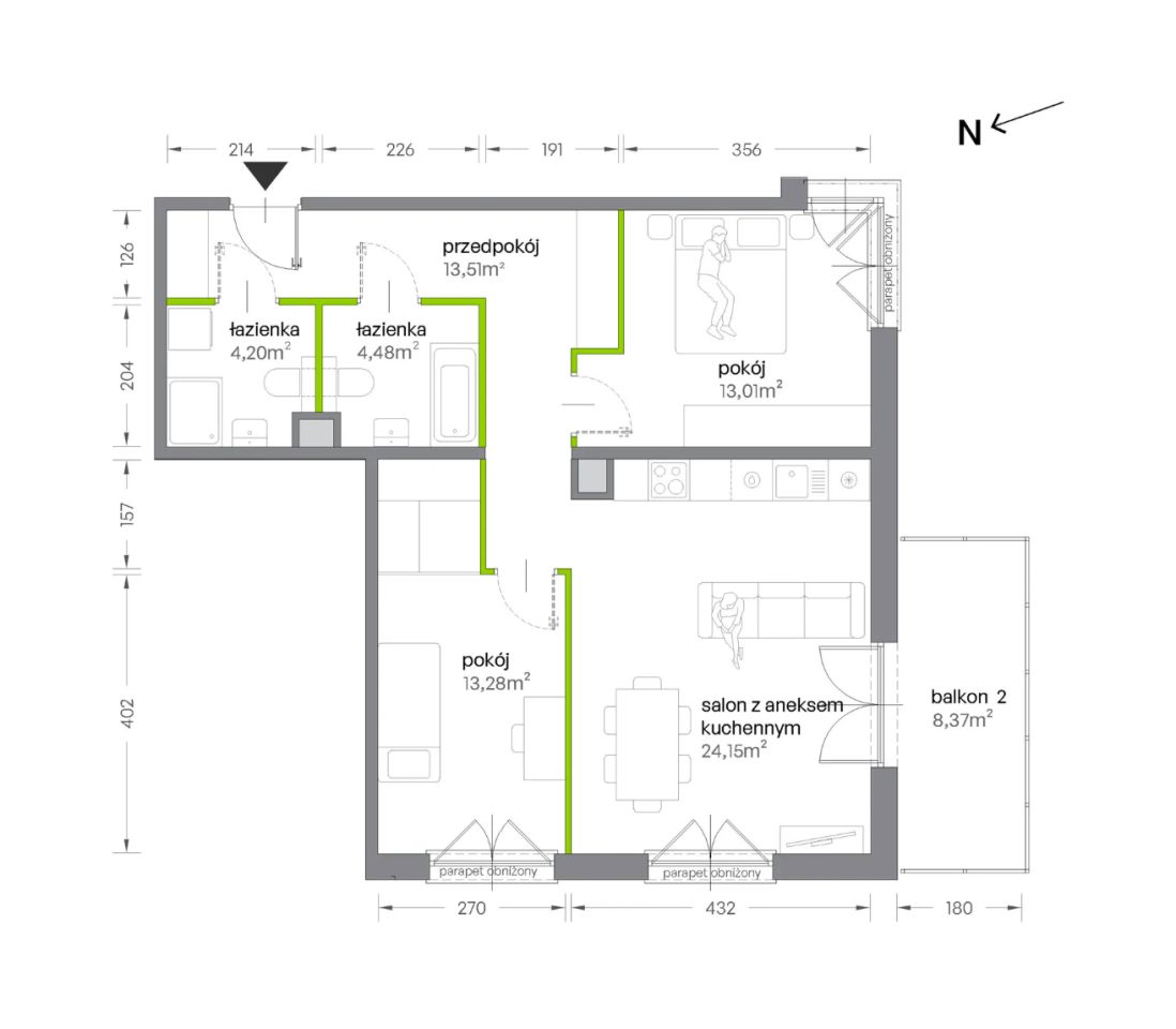 Mieszkanie 3-pokojowe Kraków Krowodrza, ul. Żabiniec. Zdjęcie 7