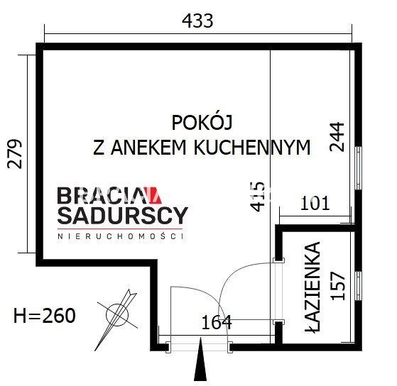 Mieszkanie 1-pokojowe Kraków Grzegórzki, ul. Mogilska. Zdjęcie 17