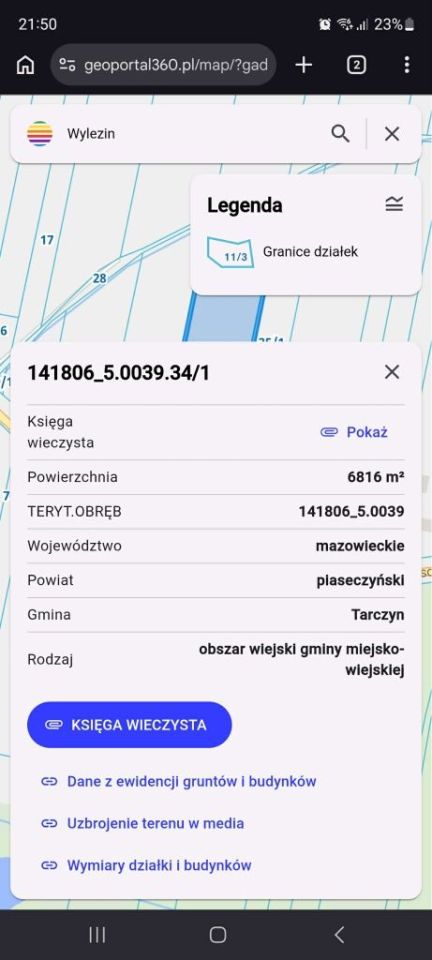 Działka rolno-budowlana Wylezin. Zdjęcie 3