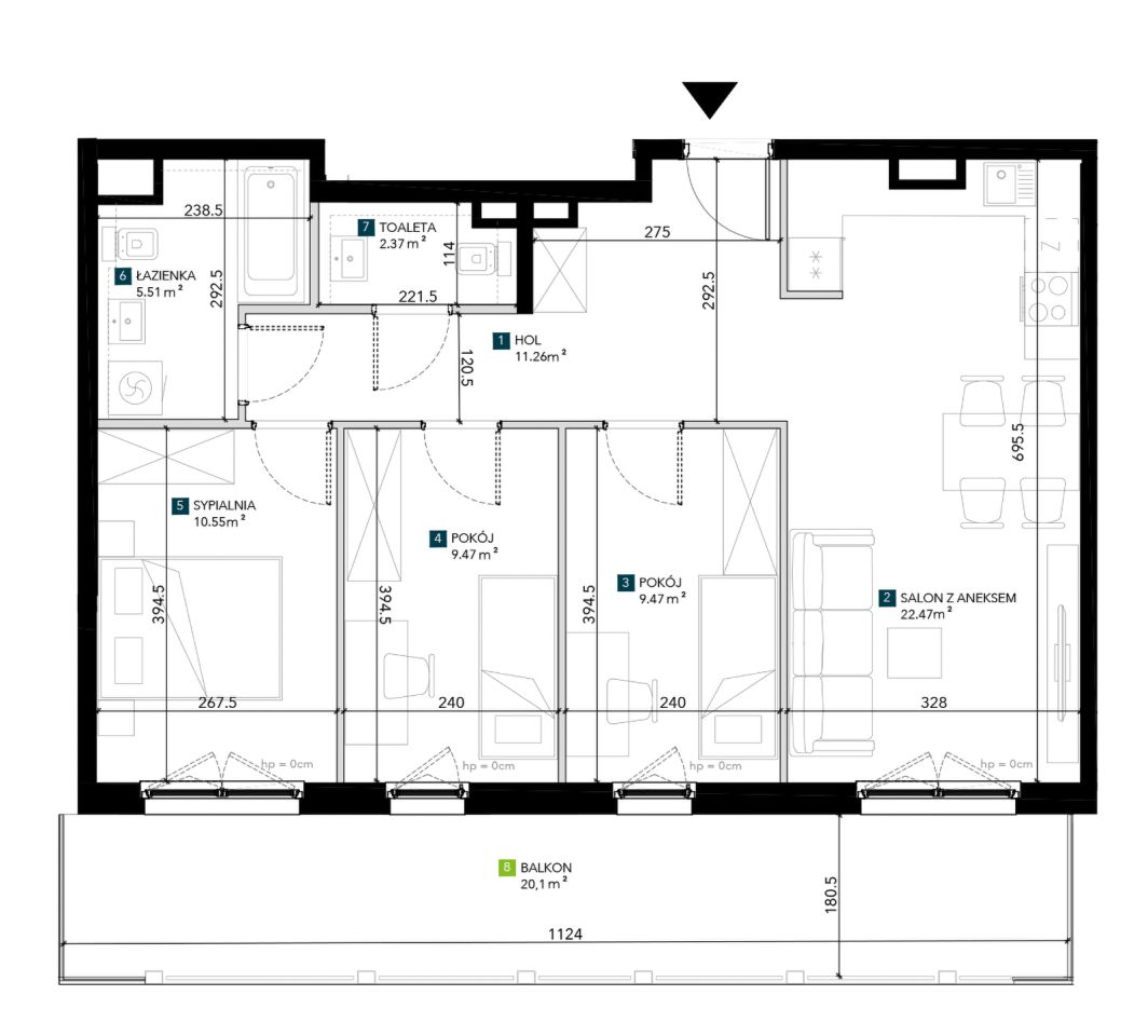 Mieszkanie 4-pokojowe Wrocław Krzyki, ul. Świeradowska. Zdjęcie 5