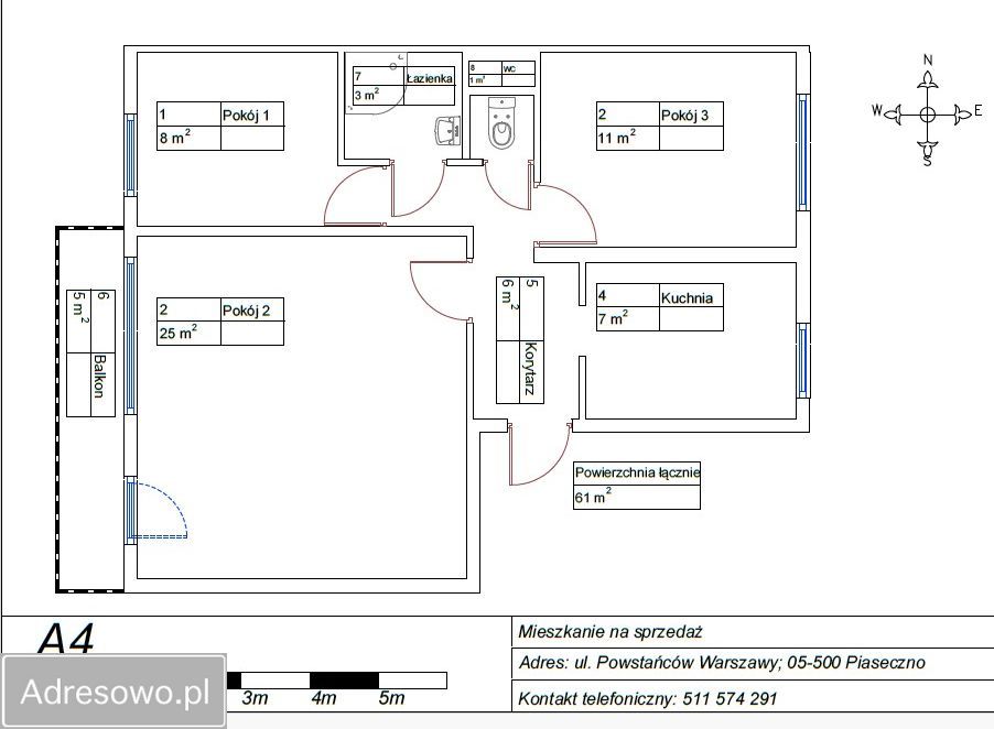 Mieszkanie 3-pokojowe Piaseczno, ul. Powstańców Warszawy. Zdjęcie 13