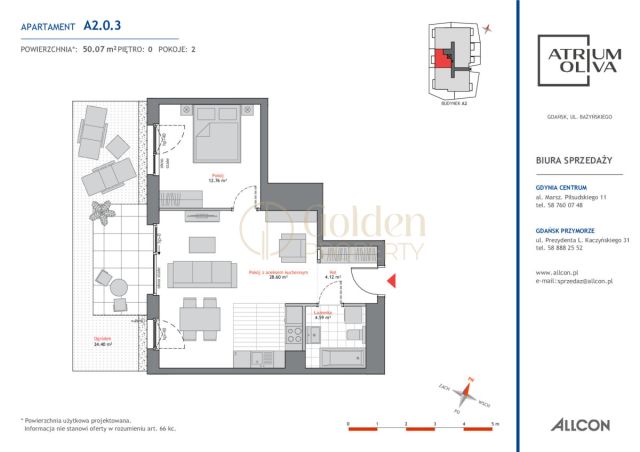 Mieszkanie 2-pokojowe Gdańsk Oliwa, ul. Artura Grottgera. Zdjęcie 11