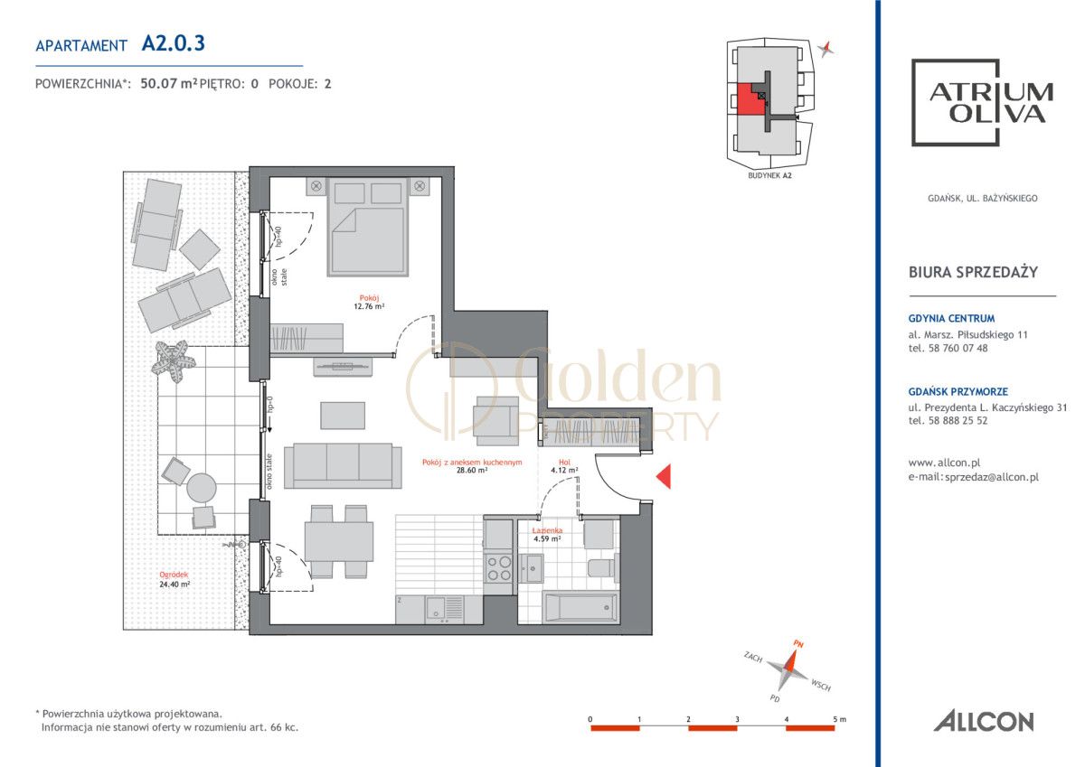 Mieszkanie 2-pokojowe Gdańsk Oliwa, ul. Artura Grottgera. Zdjęcie 11