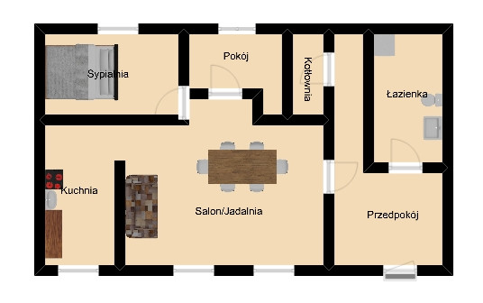 Mieszkanie 3-pokojowe Kruszyny