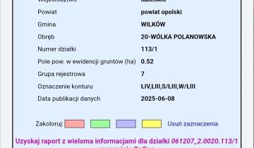 Działka rolna Wólka Polanowska