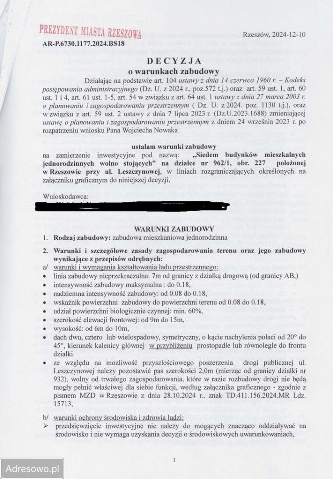 Działka inwestycyjna Rzeszów Śródmieście, ul. Leszczynowa. Zdjęcie 3
