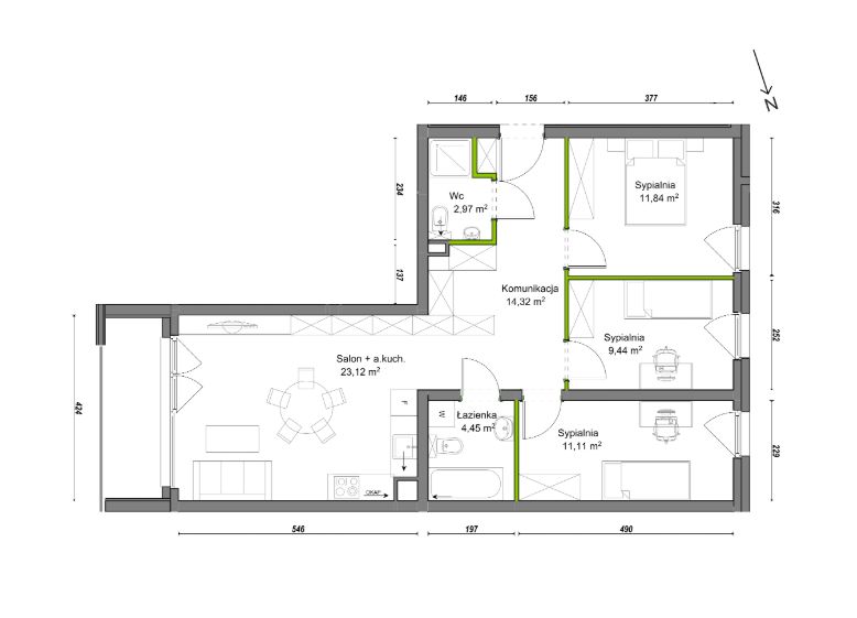 Mieszkanie 4-pokojowe Wrocław Ołtaszyn, ul. Orawska. Zdjęcie 8