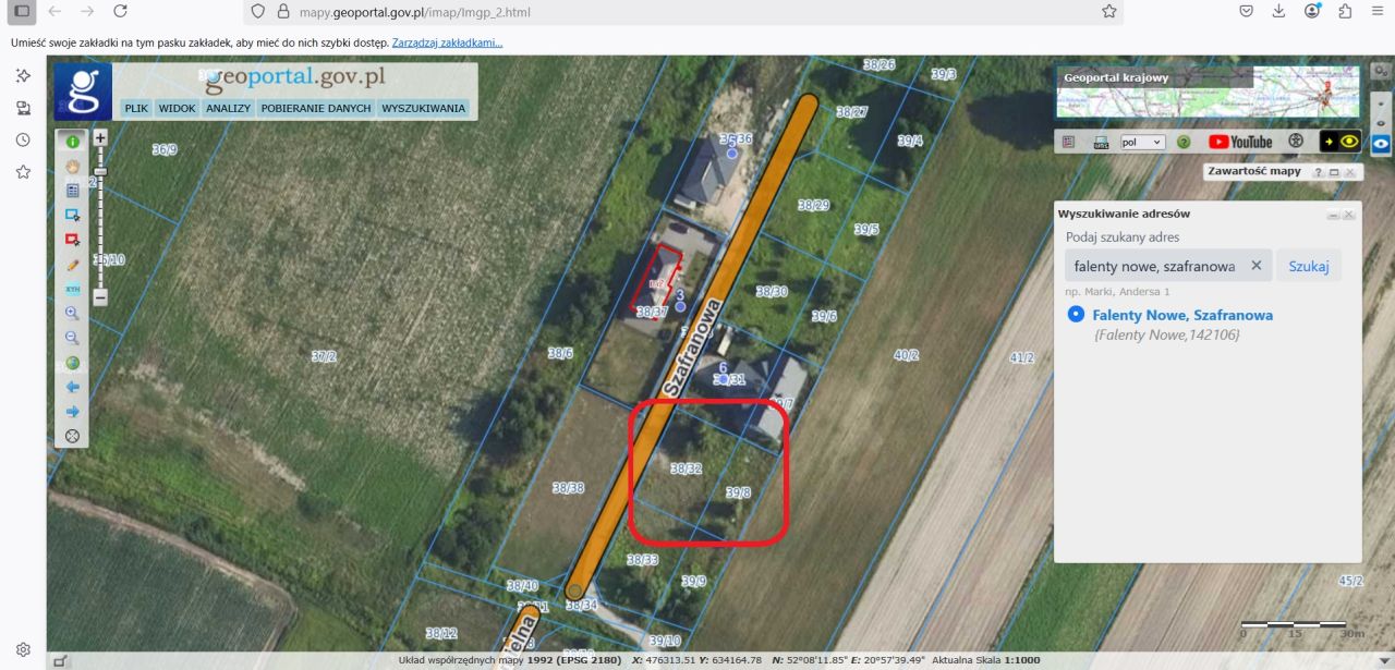 Działka budowlana Falenty Nowe, ul. Szafranowa