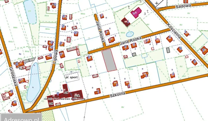Działka rolno-budowlana Wąsowo, ul. Jana Rożka