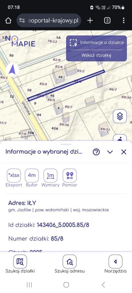 Działka rekreacyjna Iły