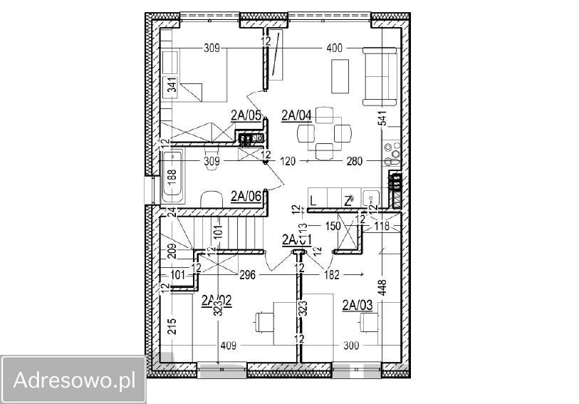 Mieszkanie 3-pokojowe Ciemne. Zdjęcie 3