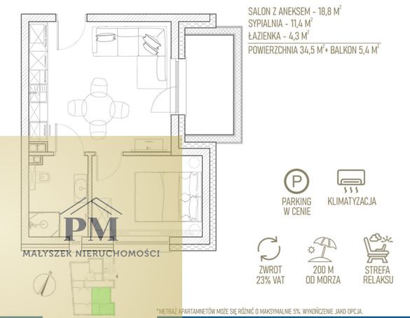 Mieszkanie 2-pokojowe Chłopy. Zdjęcie 30