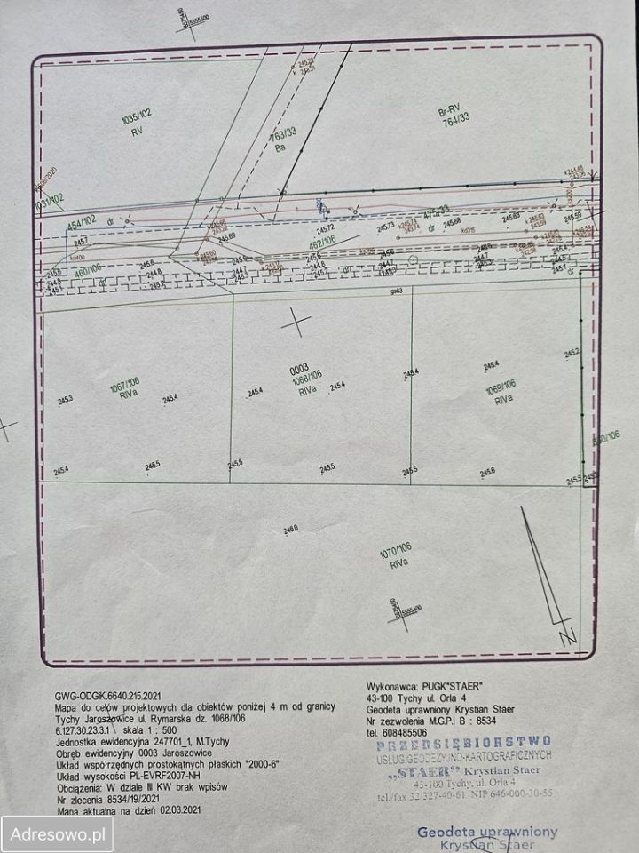 Działka budowlana Tychy Wygorzele, ul. Rymarska