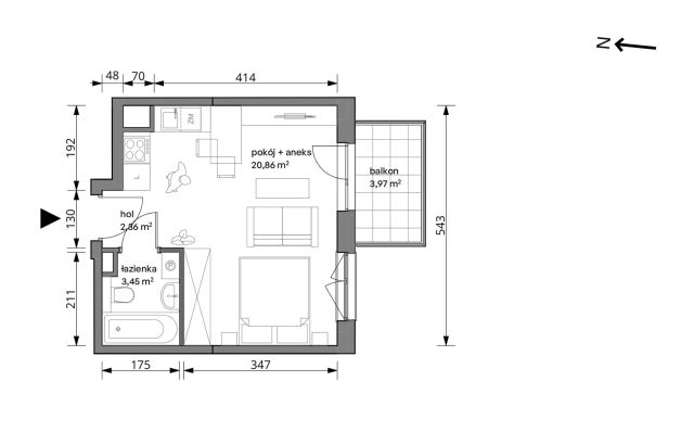 Mieszkanie 1-pokojowe Warszawa Włochy, ul. Trzcinowa. Zdjęcie 11