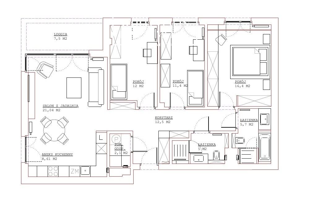 Mieszkanie 4-pokojowe Warszawa Mokotów, ul. Białego Dębu. Zdjęcie 19