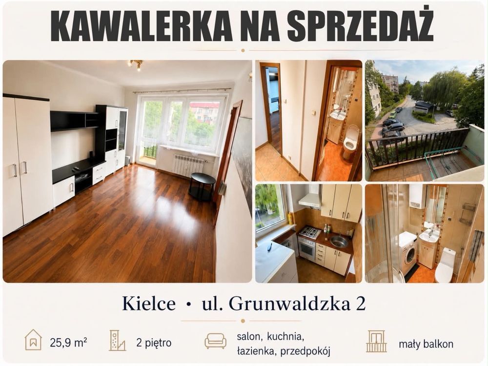 Mieszkanie 1-pokojowe Kielce, ul. Grunwaldzka. Zdjęcie 2