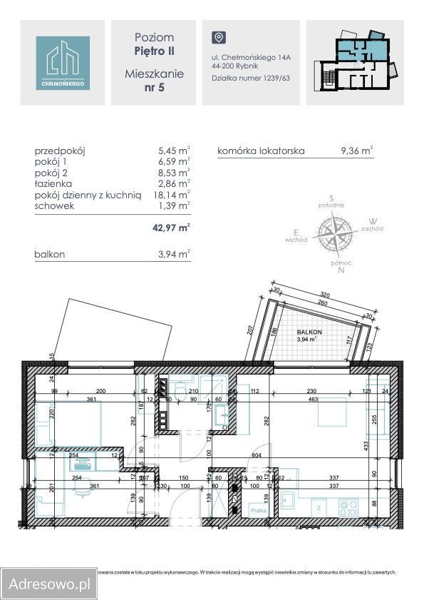 Mieszkanie 3-pokojowe Rybnik Meksyk, ul. Chełmońskiego. Zdjęcie 6